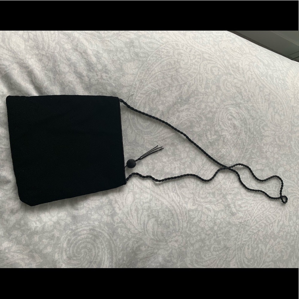 Vintage black velvet cross-body mini-bag
